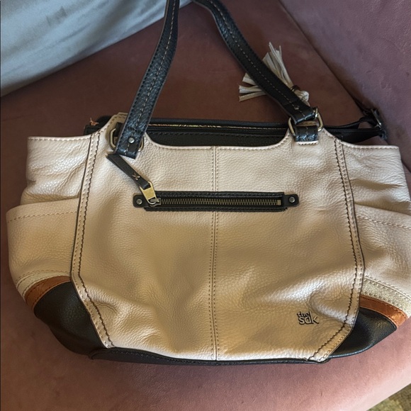 Gorgeous SAK leather color block hobo bag. - Picture 7 of 12